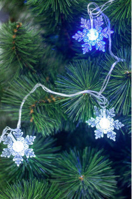 Гірлянда - сніжинка,20 синьо-білих  лампочок, 5 м